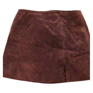 Blank NYC Maroon Suede Mini Skirt
